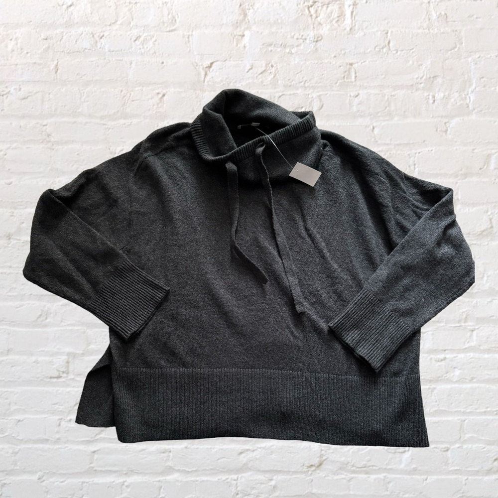 🆕 Loft oversized funnel neck soft cotton acrylic blend dark grey sweater